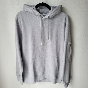 NWT The Kooples Embroidered Cotton & Print Hoodie, Size Medium, Color Grey